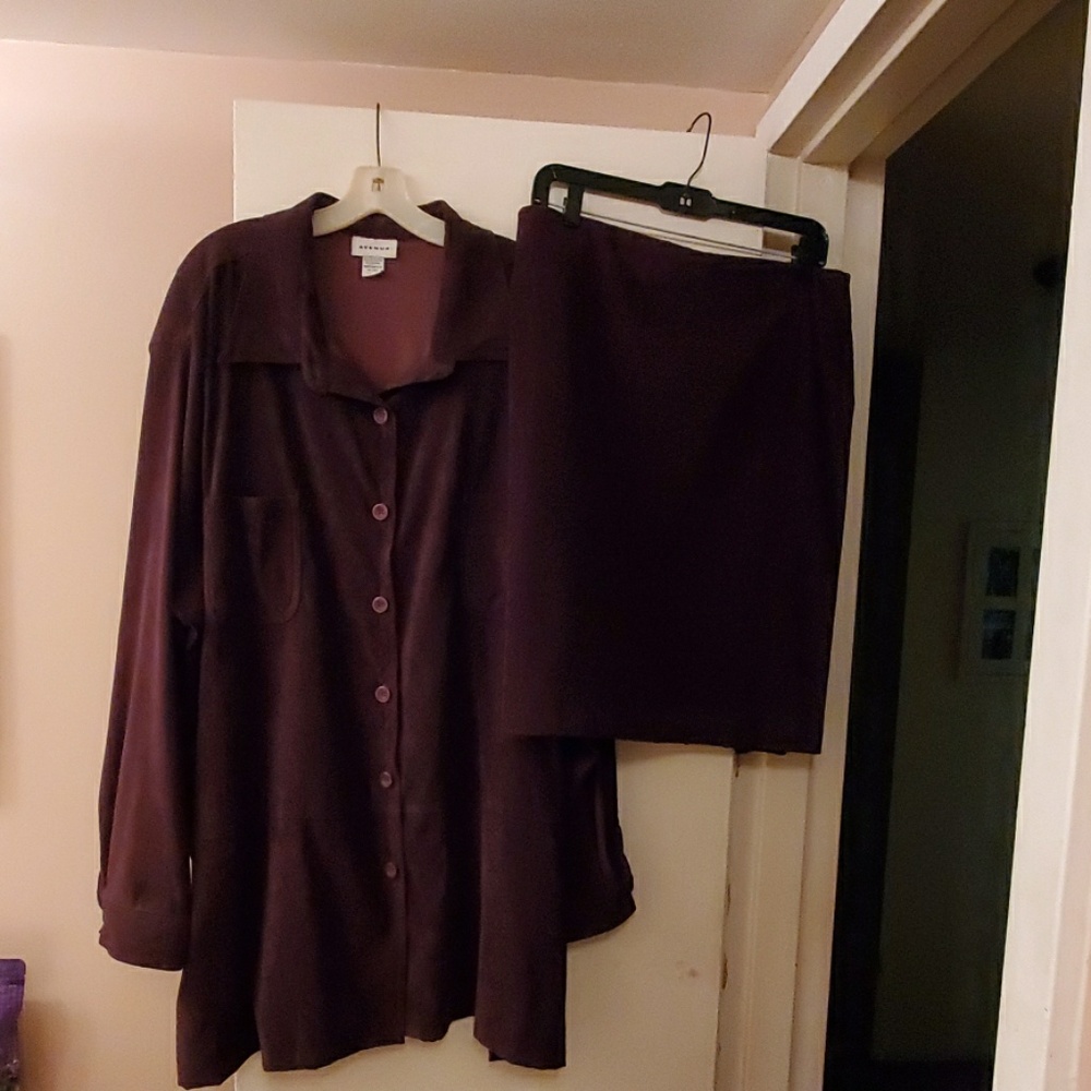2 piece suede
